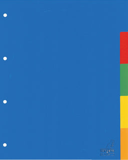 Kangaro tabbladen - A4 - 5-delig gekleurde tabs - PP 120 micron - 4-gaats - A405