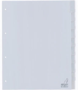 Kangaro tabbladen - A4 extra breed - 10-delig venster - PP 120 micron - grijs - 4-gaats - G410F-B