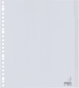 Kangaro tabbladen - A4 extra breed - 5-delig met venster - PP 120 micron - grijs - 23-gaats - G405FM-B