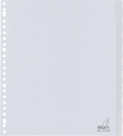 Kangaro tabbladen - A4 - PP 120 micron - grijs - 23-gaats - 10-delig venster - extra breed - G410FM-B