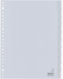 Kangaro tabbladen - A4 - PP 120 micron - grijs - 23-gaats - 10-delig venster - G410FM