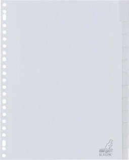 Kangaro tabbladen - A4 - PP 120 micron - grijs - 23-gaats - 12-delig venster - G412FM
