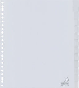 Kangaro tabbladen - A4 - PP 120 micron - grijs - 23-gaats - 12-delig venster - extra breed - G412FM-B