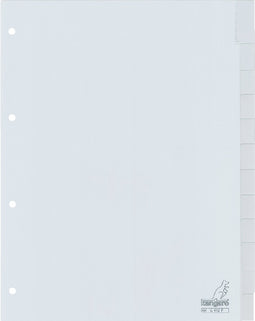 Kangaro tabbladen - A4 - PP 120 micron - grijs - 4-gaats - 12-delig venster - G412F