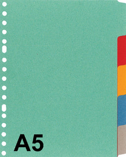 Kangaro tabbladen - A5 - 5-delig - karton 180 gram - 17-gaats - P505M