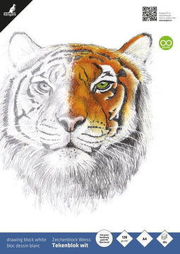 Kangaro tekenblok - A4 - 120 gram - 20 vel - wit fijne korrel - K-5340