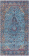 KANSU - Laagpolig vloerkleed - Blauw - 80 x 150 cm - Katoen