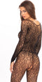 Kanten Catsuit Fantasy - Zwart