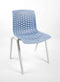 Kantinestoel Flex Frame Wit Zitting Blauw