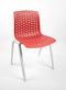 Kantinestoel Flex Frame Wit Zitting Rood