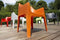 Kantinestoel of tuinstoel recyclebaar Rood