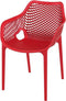 Kantinestoel Ruben met armleuning Rood