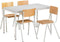 Kantinestoel stapelstoel model Milaan Lichtgrijs frame houten zitting