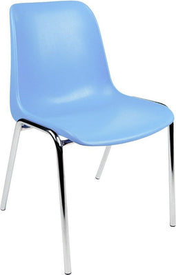 Kantinestoelen Rome kunststof stapelbaar rood koppelbaar