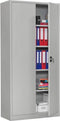 Kantoorkast of draaideurkast 195x92x42cm in lichtgrijs staal