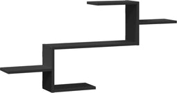 vidaXL - Wandschap - 104x15x49 - cm - bewerkt - hout - zwart