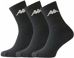 Kappa - Trisper Tennis Sock 3 pack - Zwarte Sok - 35 - 38 - Zwart