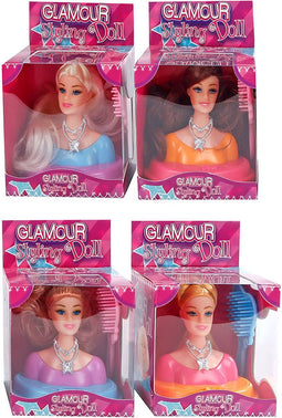 Kappop Glamour met Haarborstel, 9cm