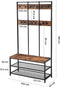 Kapstok met schoenenrek - rustiek bruin - 100 x 40 x 186 cm - 24 haken