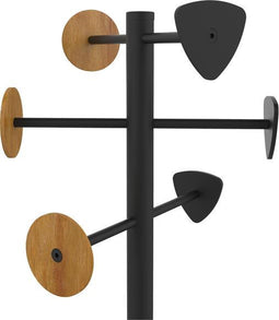 Kapstok Unilux Bora zwart/bamboe inclusief 3 haken in metaal en 3 haken in bamboe. Incl. paraplubak voor 6 paraplu's