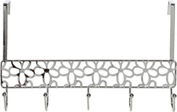 Kapstok voor deur DKD Home Decor 32 x 10 x 19 cm Zilverkleurig Metaal Blommor