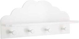 Kapstok Witte wolk - 4 haken - Kinderdecoratie-kinderkapstok