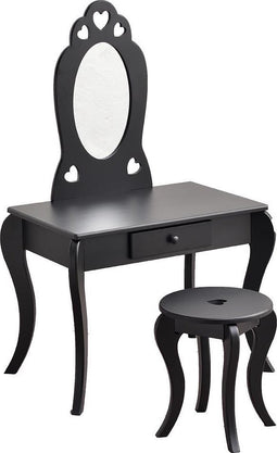 Kaptafel hartje design - make up visagie tafel kinderkamer meisje met krukje