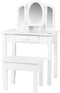 Kaptafel visagie make up meisje opmaaktafel kinderkamer met spiegels en krukje wit