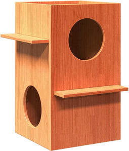 vidaXL - Kattenhuis - 43x43x60 - cm - massief - grenenhout - wasbruin