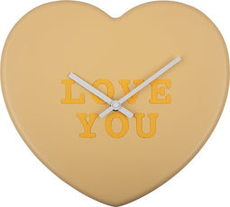 Karlsson Wandklok Heart Candy - Geel - 30x6.2x27cm - Wandklok Scandinavisch