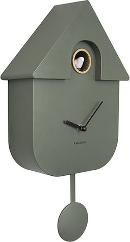 Karlsson Wandklok Modern Cuckoo - Thermoplast - Jungle groen