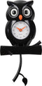 Karlsson Wandklok Owl Pendulum - Zwart - 20x8.5x37.5cm - Wandklok Scandinavisch