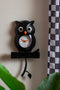 Karlsson Wandklok Owl Pendulum - Zwart - 20x8.5x37.5cm - Wandklok Scandinavisch