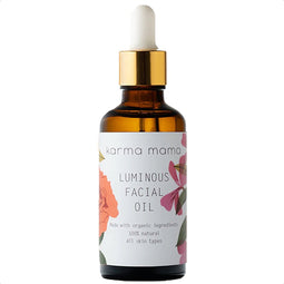 Karma Mama Luminous Facial Oil - 50ml Gezichtsolie - met Saffloer, Rozenbottel en Arganolie - Unieke Mix van 14 Kostbare Botanische Oliën - Gezichtsverzorging Dames - 100% natuurlijk -Zwangerschap en Postpartum