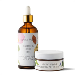Karma Mama Pregnancy Must-Have Duo Bundle - 100ml Zwangerschapsolie + 100ml Buikbalsem - Zwangerschap Cadeau