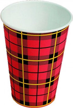 Kartonnen koffiebekers Schotse Ruit 25x100stuks ROOD