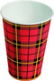 Kartonnen koffiebekers Schotse Ruit 25x100stuks ROOD