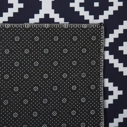 KARUNGAL - Loper - Zwart - 60 x 200 cm - Polyester