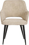 KARWEI - Eetkamerstoel Puck - Beige - Polyester Stof - Zwarte Poten