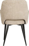 KARWEI - Eetkamerstoel Puck - Beige - Polyester Stof - Zwarte Poten