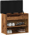 vidaXL - Schoenenbank - 62x32x50 - cm - bewerkt - hout - oud - houtkleurig