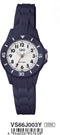 Q&Q VS66J003Y - Horloge - Sport - Analoog - Dames - Vrouwen - Kinderen - Unisex - Plastic band - Rond - Cijfers - Kunststof - Donkerblauw - Wit - 10 ATM