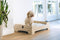 Designed by Lotte Quirine - Hondenbench - Verhoogde instap met uitneembare lade - Zwart - M - 81x57x71 cm