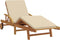 vidaXL - Inklapbare - Zonnebank - met - Wielen - & - Kussen - Beige - Massief - Acaciahout