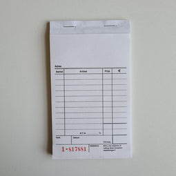 Kassablokjes / Bonboekjes neutraal 10x15cm - 100 blokjes met 2x50 pagina's per blokje