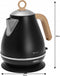 Kassel 93223 - Retro Waterkoker - 1,7L - RVS - Zwart