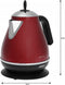 Kassel 93224 - Retro Waterkoker - 1,7L - RVS - Rood