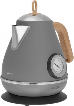 Kassel 93225 - Retro Waterkoker - 1,7L - RVS - Grijs - met thermometer