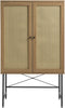 Kast Eiken Melamine - Rotan - 2 Planken - 80x40x135cm
