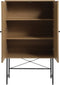 Kast Eiken Melamine - Rotan - 2 Planken - 80x40x135cm